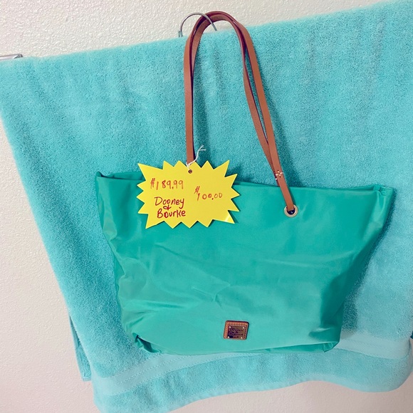 Dooney & Bourke  Aqua large Tote - Picture 1 of 10